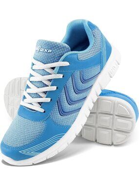 Women's Blue Lightweight Non Slip Mesh Breathable Casual Walking Sneakers